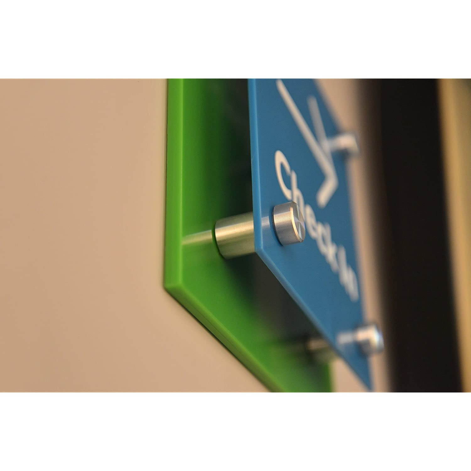 TOPNIKE Sign Standoff 3/5"x 3/4",Aluminium Caps&Spacer Sign Standoffs,Silver Aluminum, for Acrylic,Glass,PVC,Glass Panel,Wood,Pack of 4