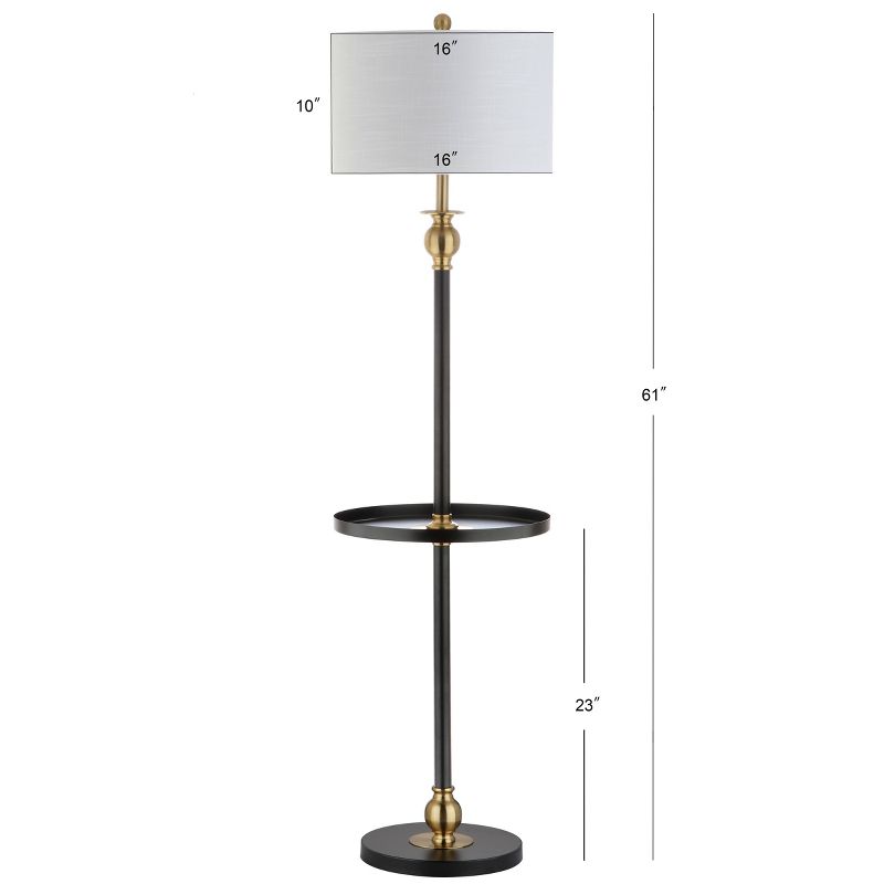 61" Metal Evans End Table Floor Lamp (Includes LED Light Bulb) Black - JONATHAN Y
