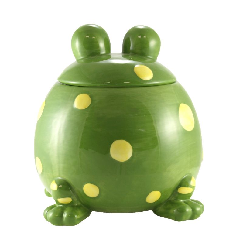 Tabletop 9.0" Toby Toad Cookie Jar Green Frog Treats Burton & Burton  -  Food Storage Containers