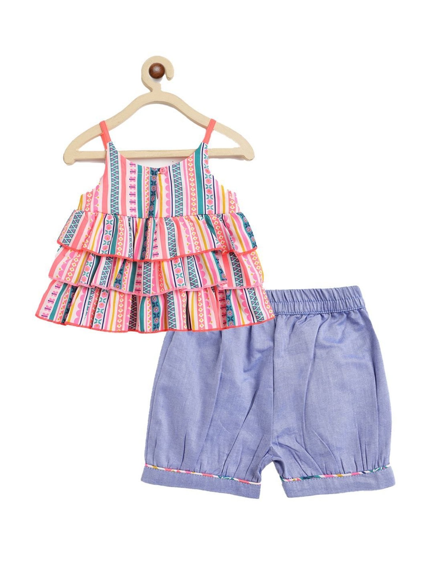 Nauti Nati Kids Multicolor Printed Top with Shorts