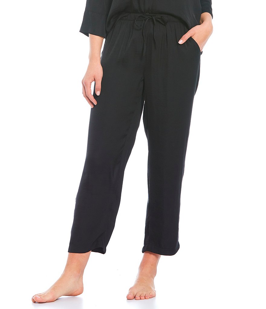 VAN WINKLE & CO. Solid Woven Coordinating Sleep Pants