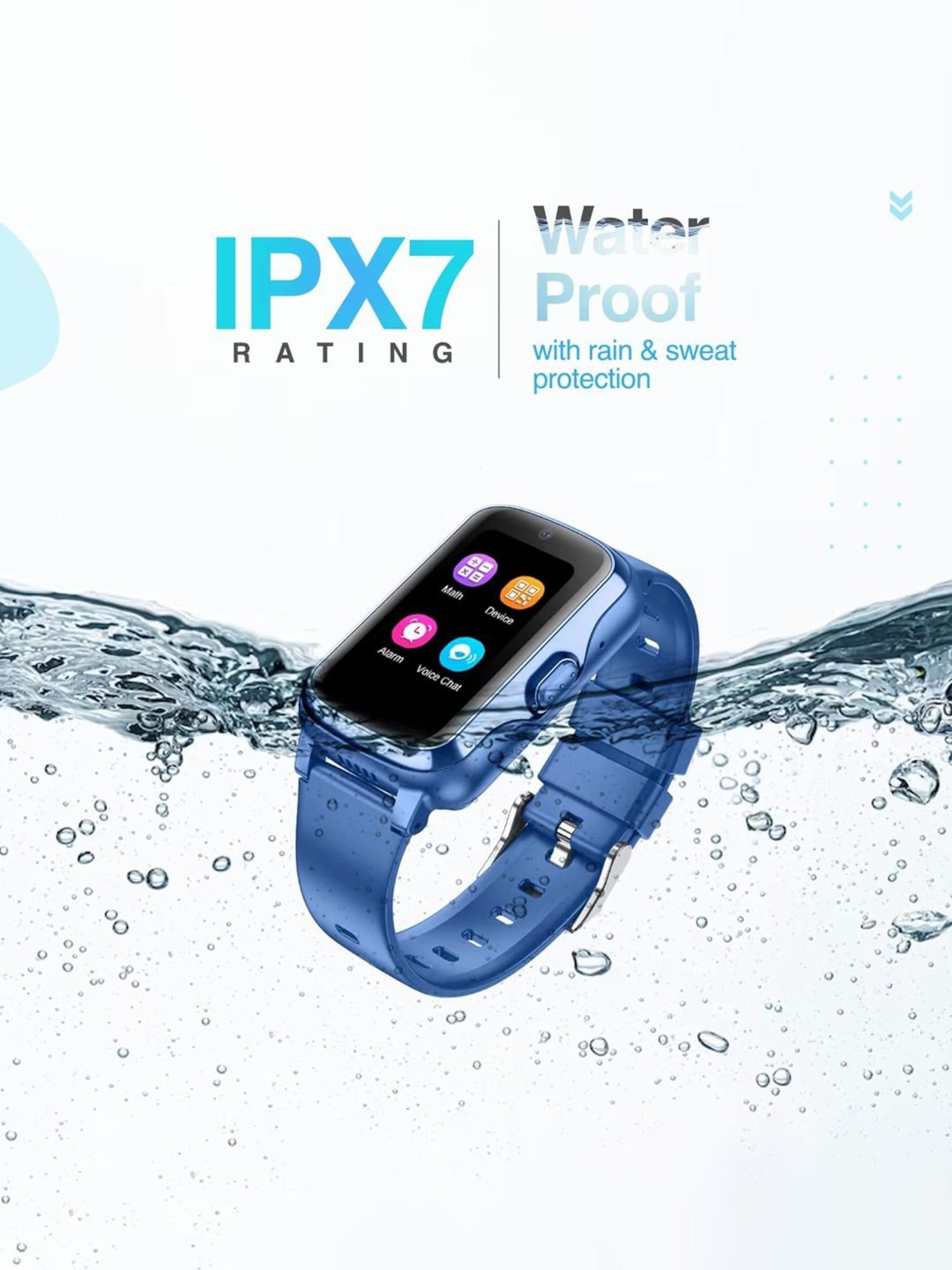 Turet Next Gen 4G Smartwatch for Kids with Camera, SOS, Video Calling, GPS Tracker (Blue)