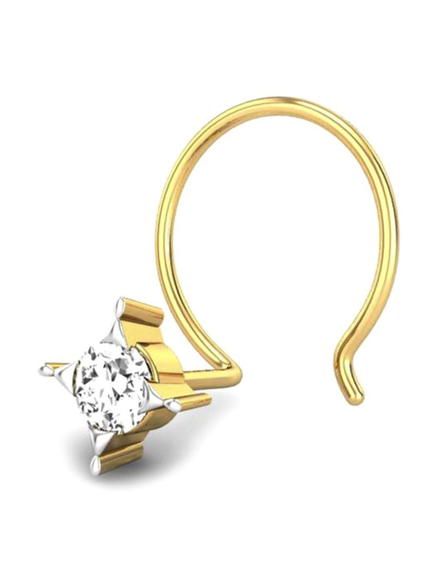Candere by Kalyan Jewellers Upendra 18k Yellow Gold & Diamond Nosepin for Women