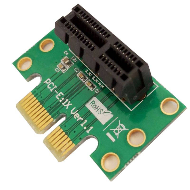 10 units - PCI Express (PCI-E) 1x Adapter Riser Card 90 Degree Right Angle Adaptor PCIe For 1U 2U Server Chassis