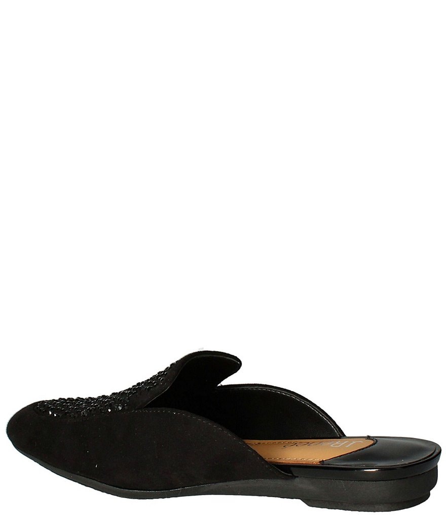 J. Renee Haziza Faux Suede Fabric Rhinestone Mules