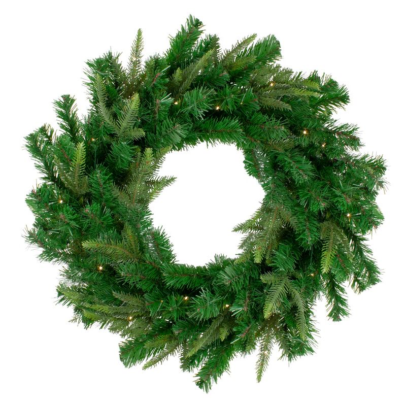 Northlight Pre-Lit Roosevelt Fir Artificial Christmas Wreath - 36-Inch, Warm White LED Lights