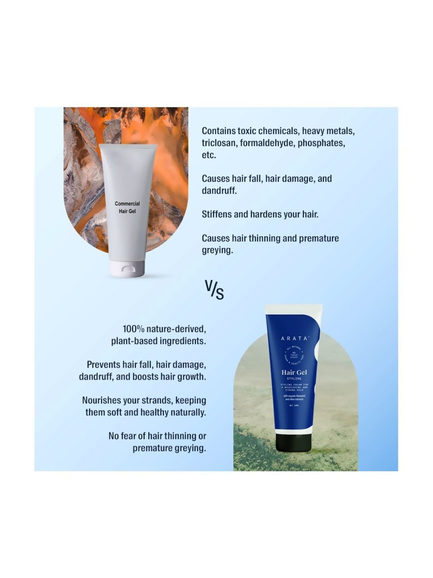 Arata Zero Chemicals Natural Hair Gel - 50 ml