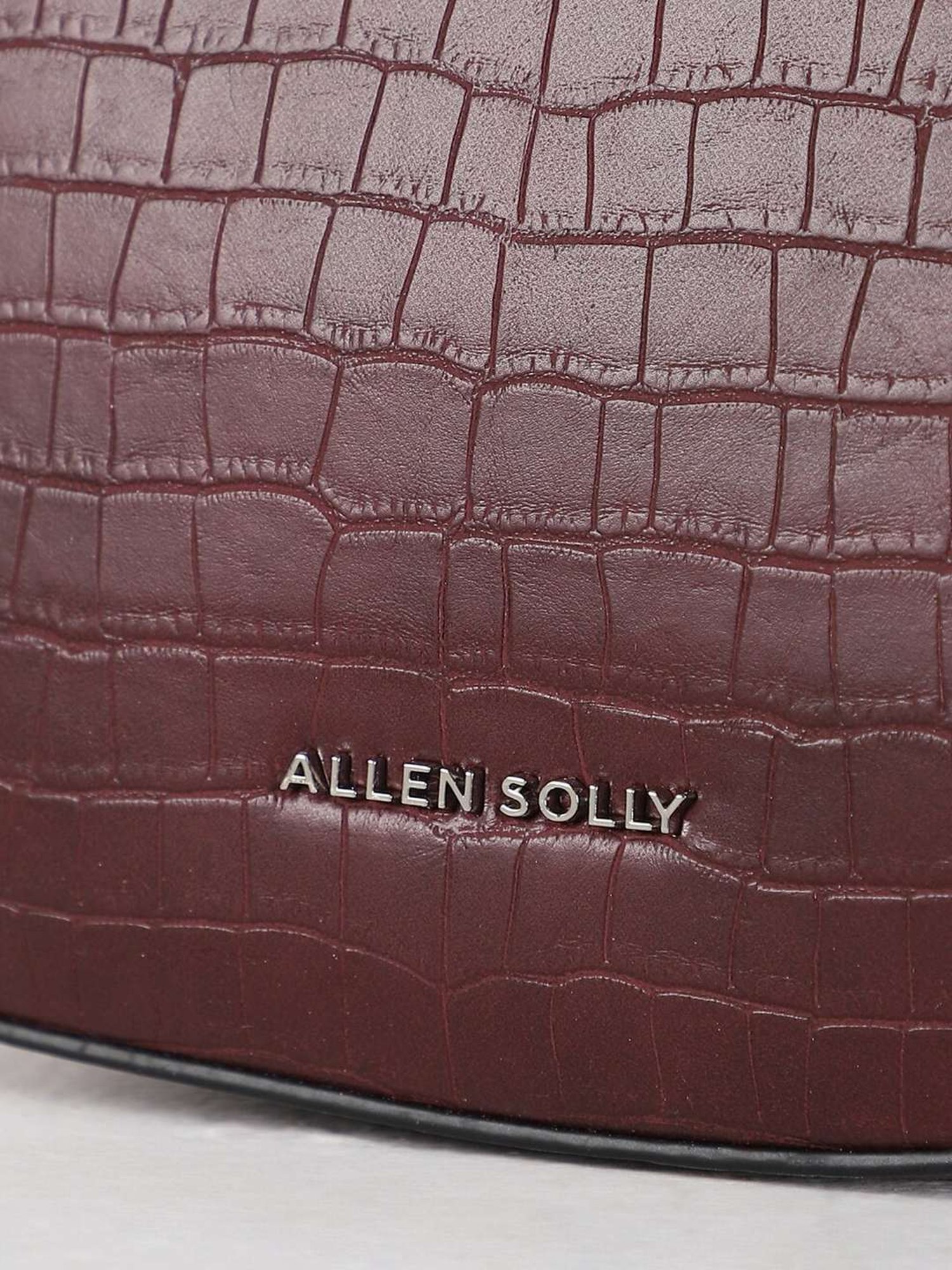 Allen Solly Maroon Textured Medium Handbag