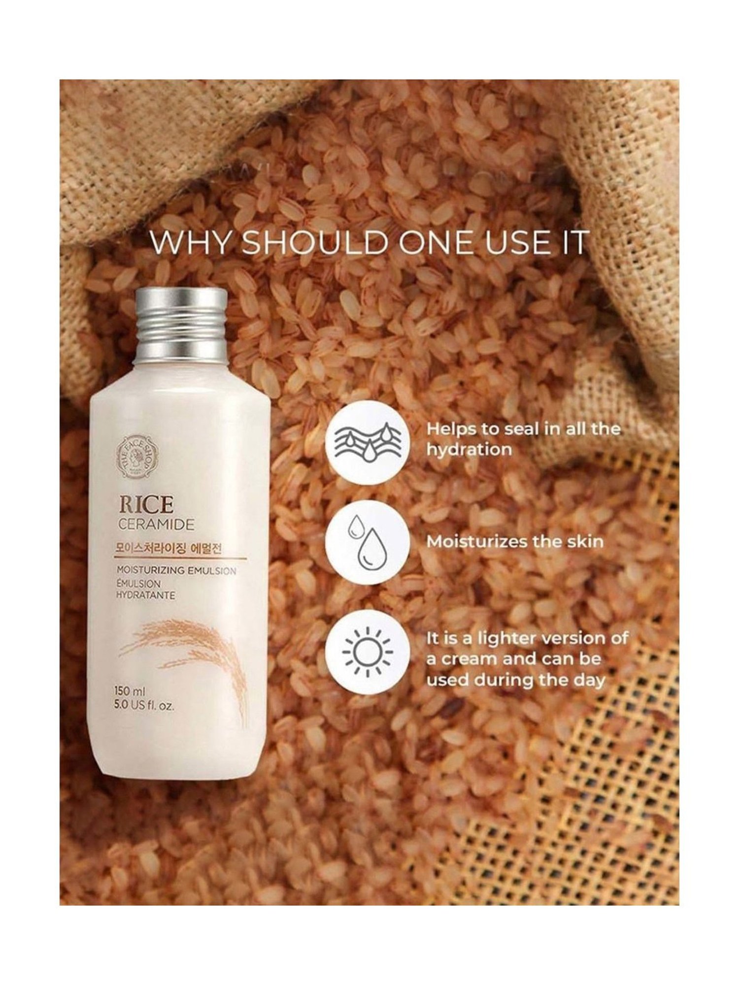 The Face Shop Rice & Ceramide Moisturizing Emulsion - 150 ml