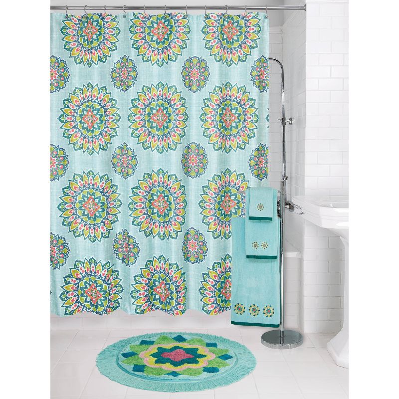 Ariel Medallion Bath Rug Green - Allure Home Creations