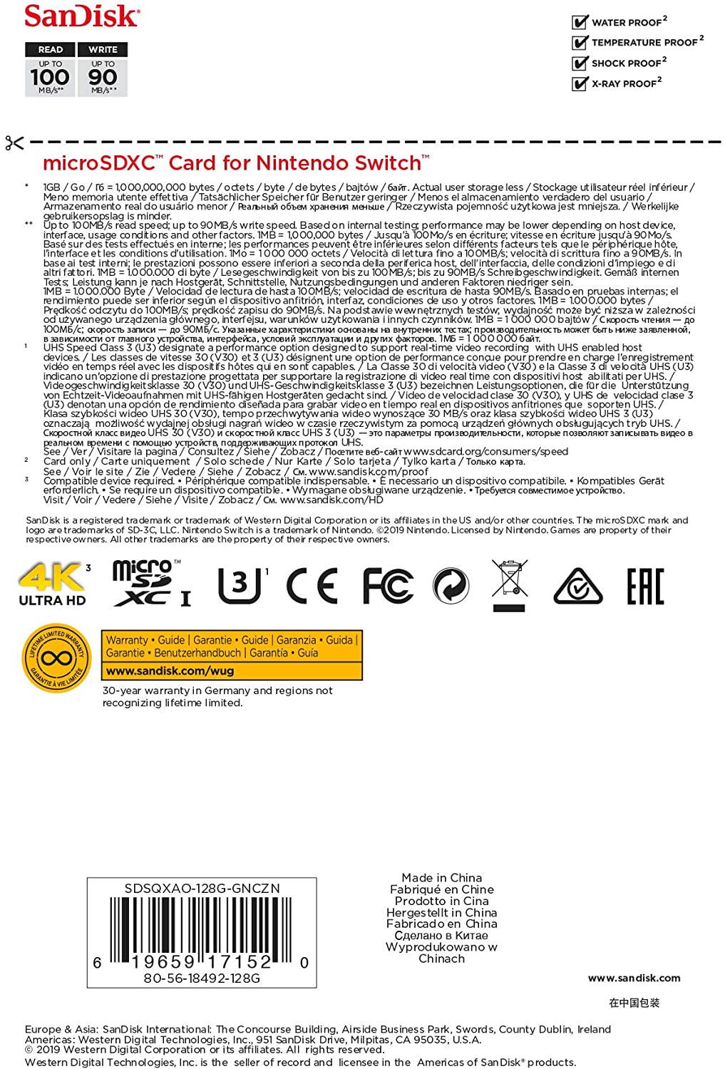 SanDisk 128GB microSDXC UHS-I Memory Card for Nintendo Switch - SDSQXAO-128G-GNCZN