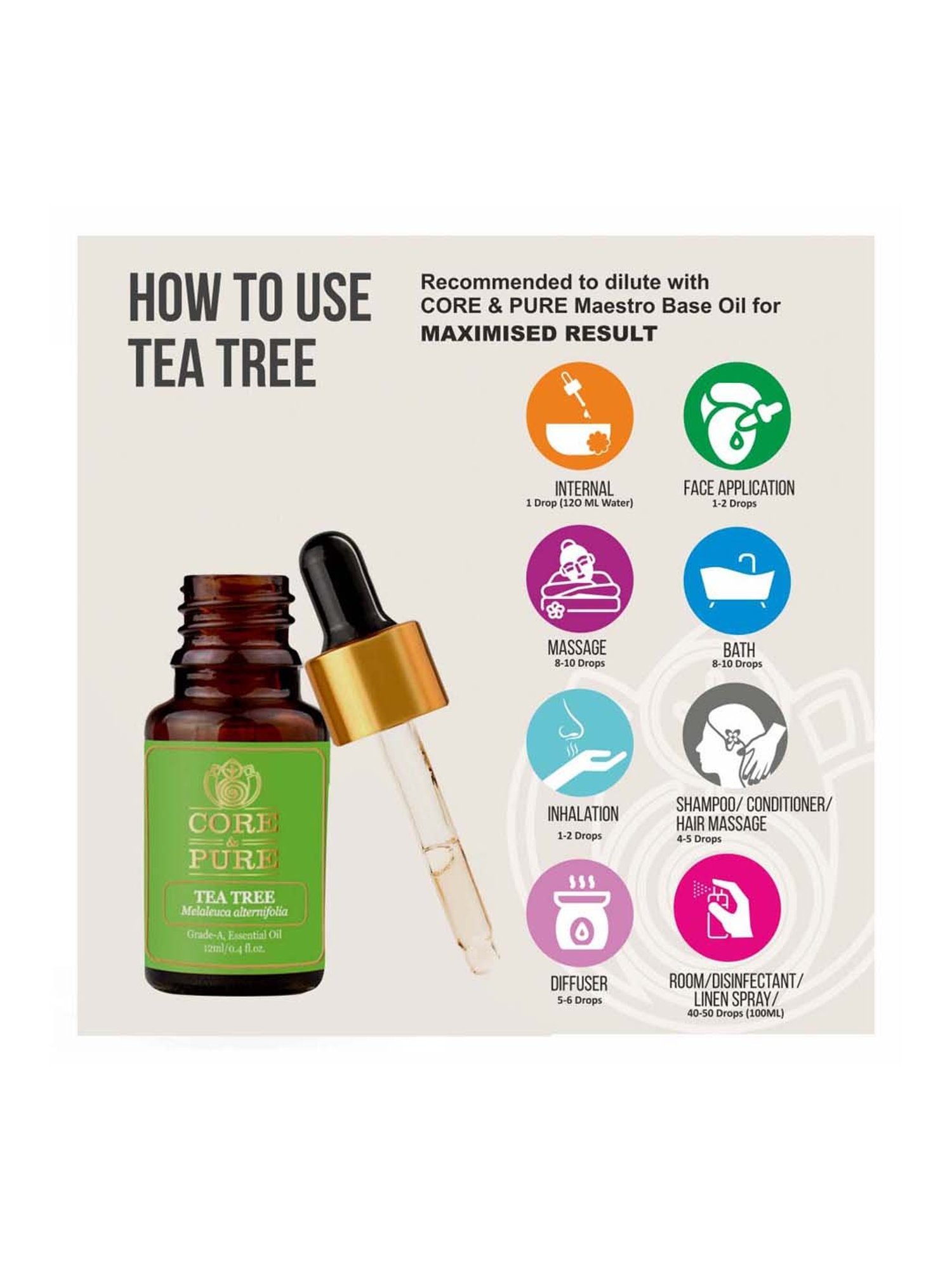 CORE & PURE Tea Tree Essential Oil - 12 ml