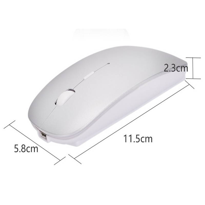 Rechargeable Wireless Mouse, 2.4G Slim Mute Silent Click Noiseless Optical Mouse with USB Receiver Compatible with Notebook, PC, Laptop, Computer, MacBook