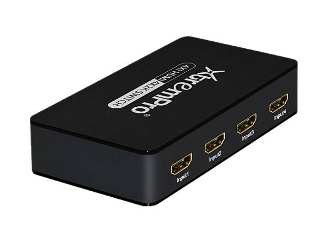 XtremPro 61033 4K2K 4x1 HDMI Switcher w/ Picture-in-Picture (PiP), Wireless Remote Control, Supports Full HD 720p,1080i, 1080p, 3D, 4K2K, for HDTV, Blue-ray, Xbox, PC, Theater Systems etc. - Black