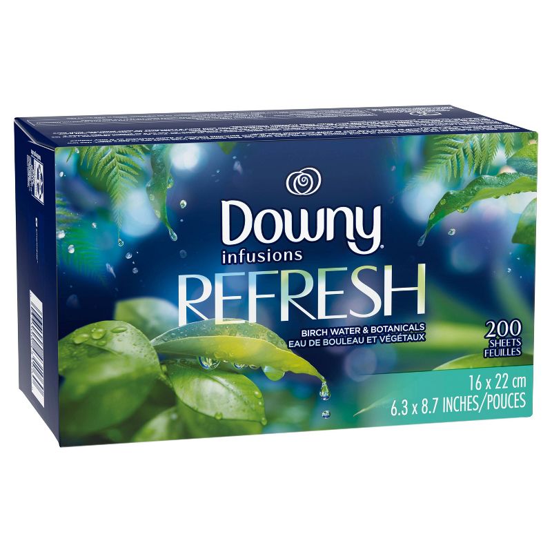 Downy Infusions Refresh Birch Water & Botanicals Fabric Softener Dryer Sheets - 200ct