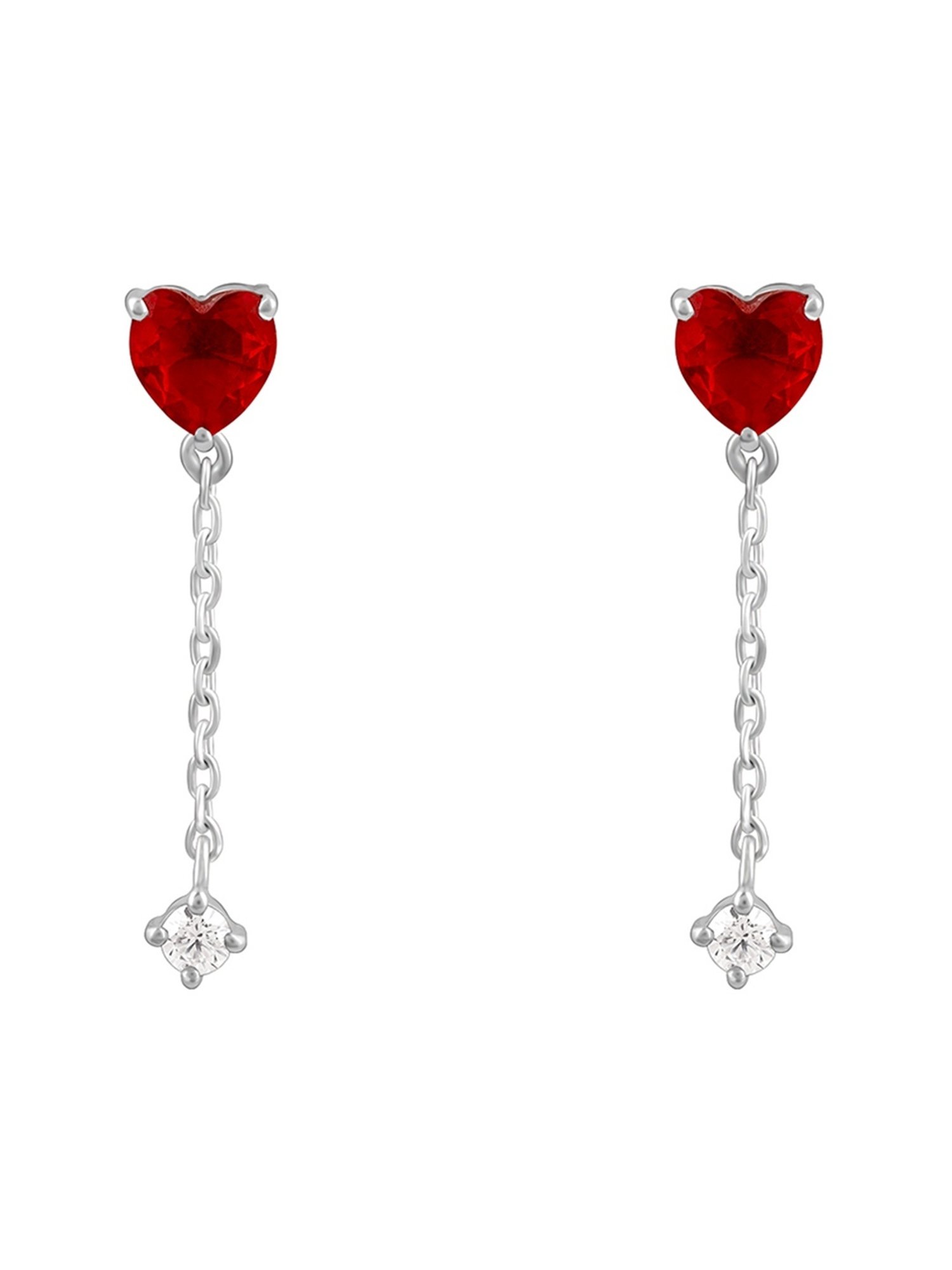 GIVA 92.5 Sterling Silver Heart Drop Earrings for Women