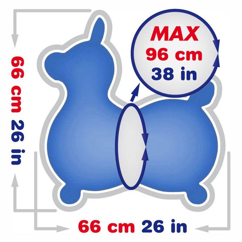 Gymnic Rody Horse Max Baby Toddler Ride On Latex Free Vinyl Bouncing Toy, Blue