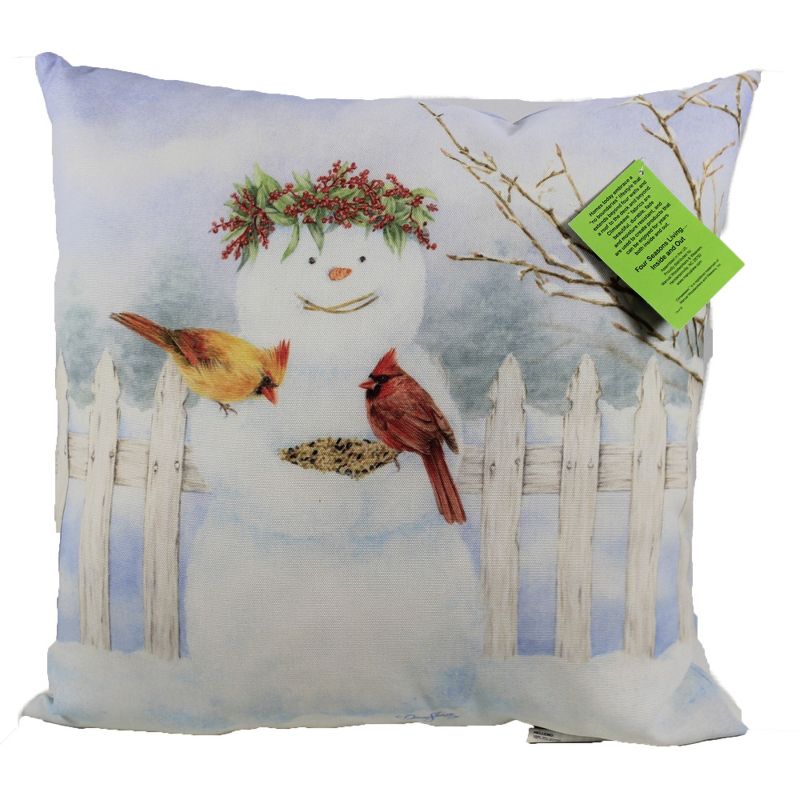 Christmas 18.0" Happy Snowman W/Birdseed Indoor Outdoor  -  Decorative Pillow