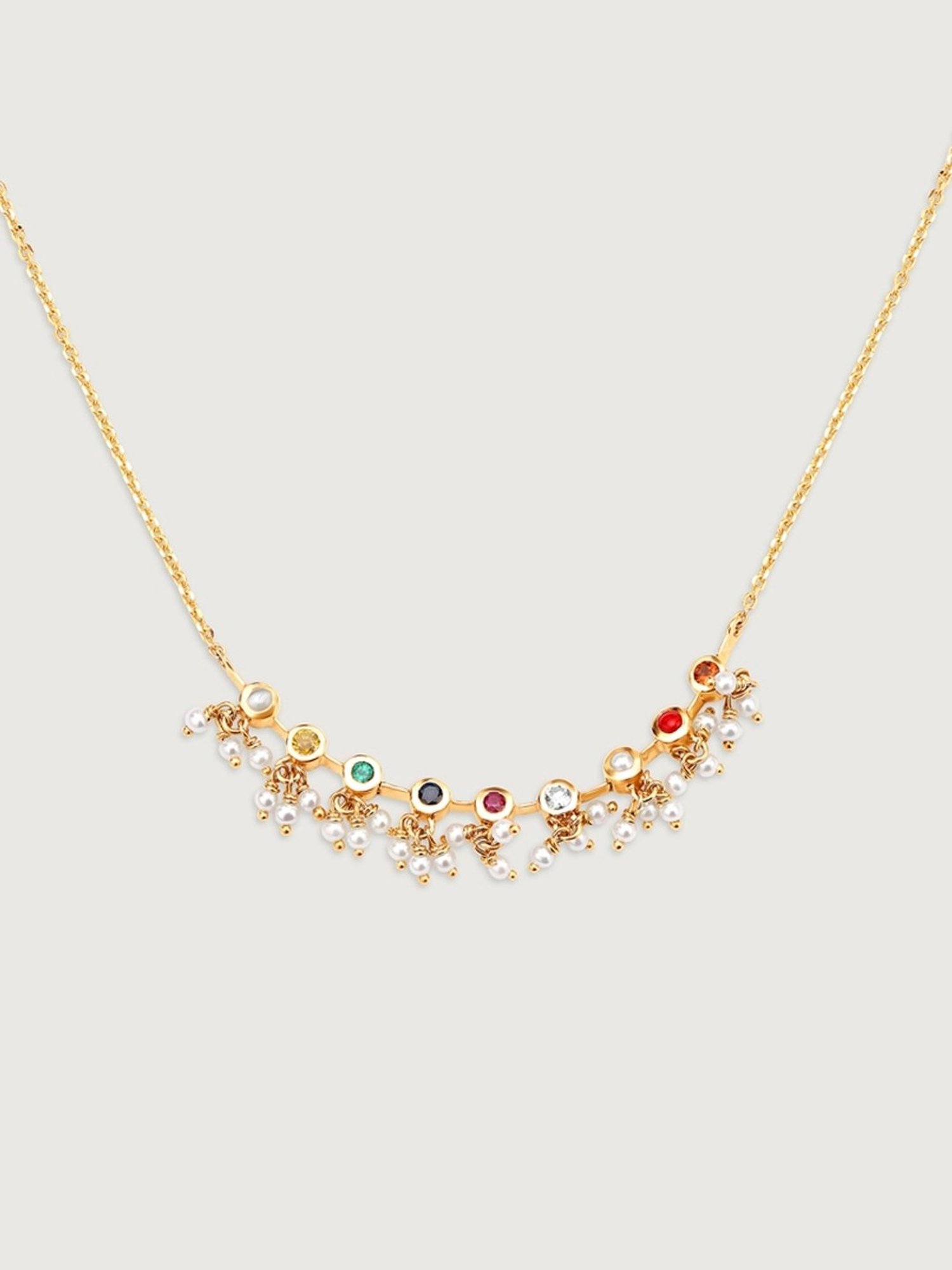 Mia by Tanishq Charm of Cheer 14k Gold & Navratna Diamond Necklace