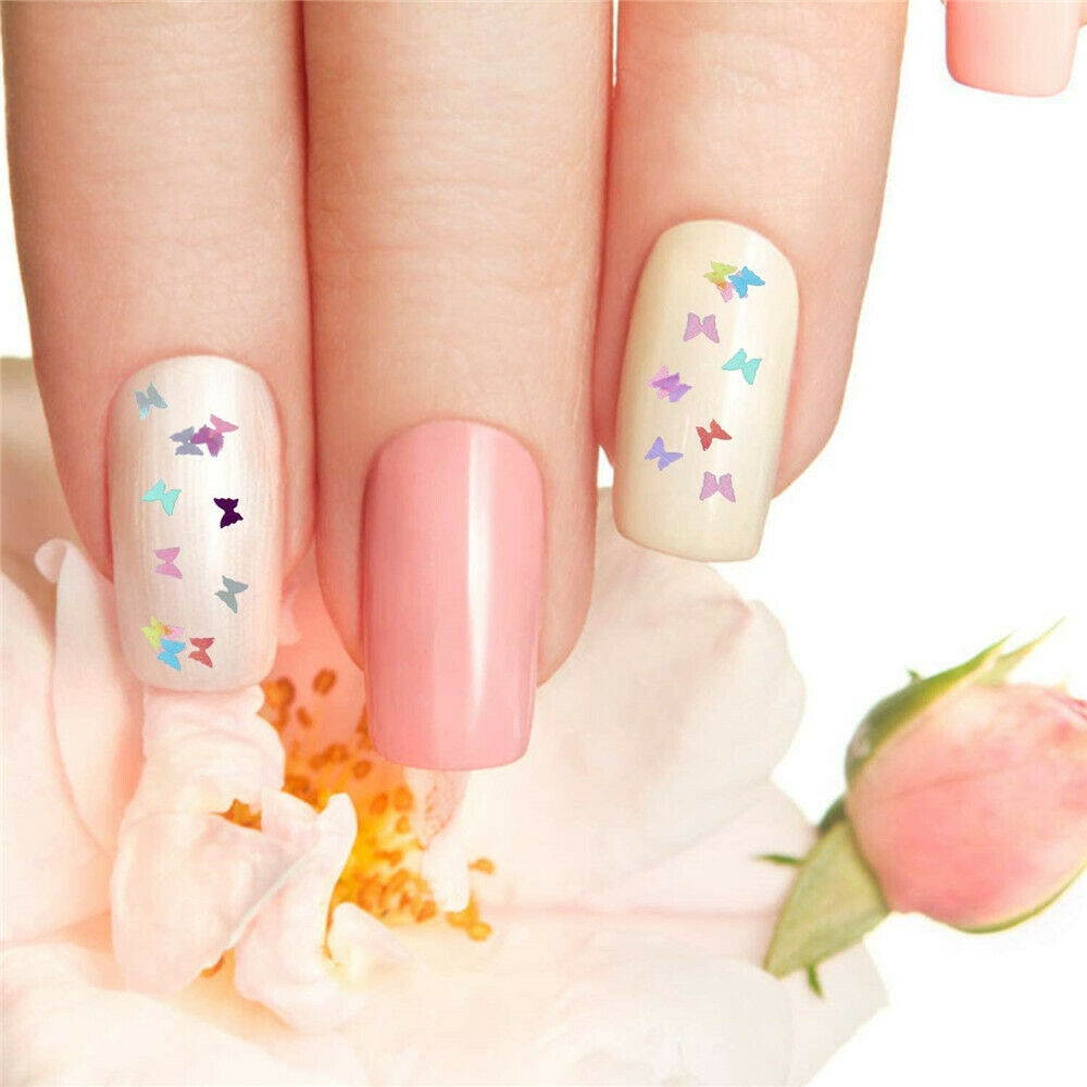 Nail Glitter Sequins Holographic Laser Butterfly Flakes Nail Art 3D Decoron