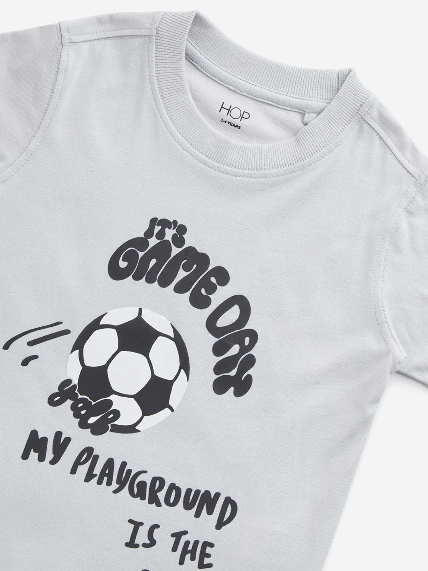 HOP Kids by Westside Grey Sports-Inspired Cotton T-Shirt