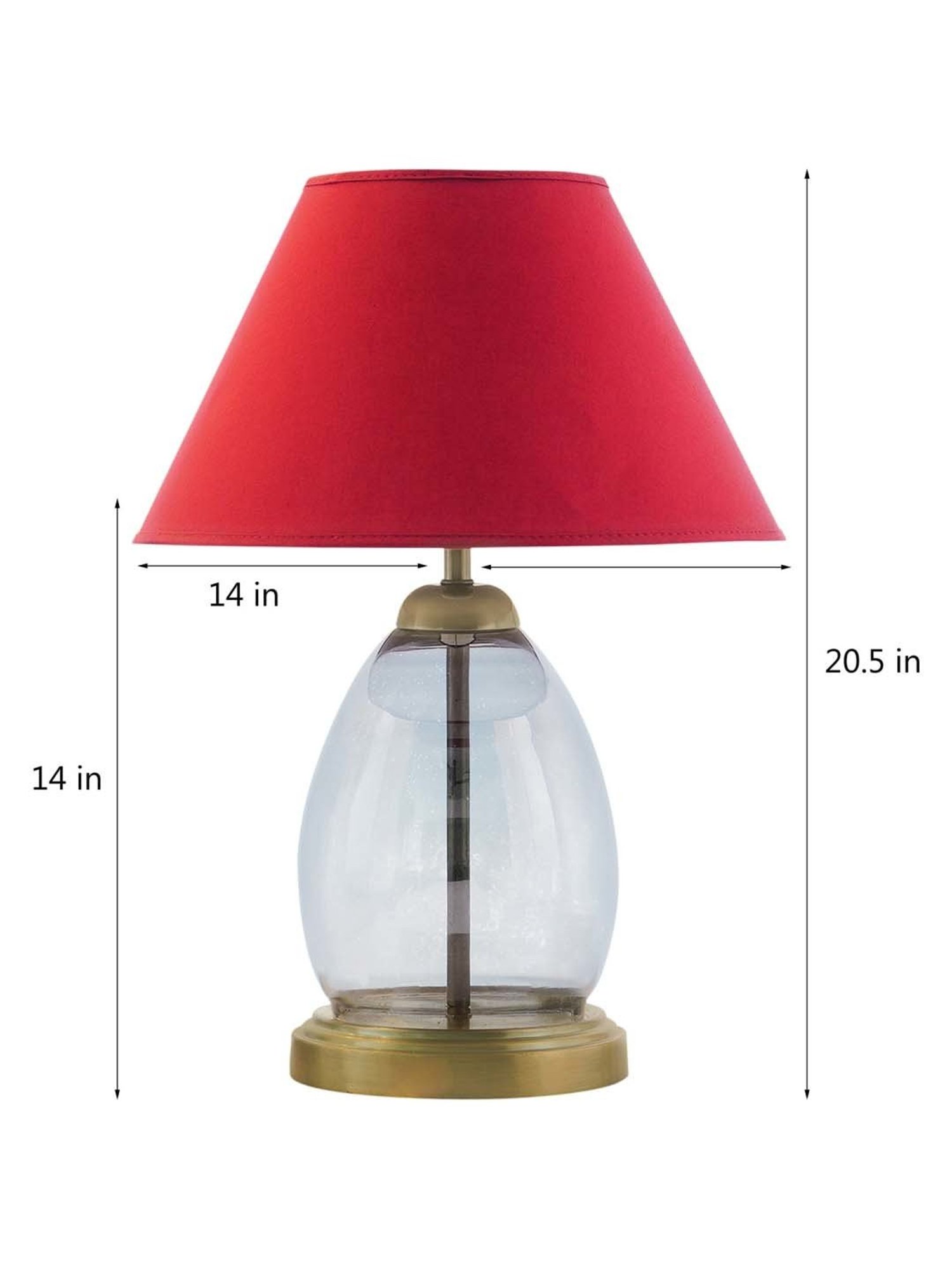 Kapoor E Illuminations 'Tiered' Maroon & Transparent Glass Table Lamp - Set of 1
