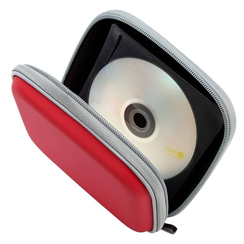 24 Large Capacity CD Case Portable DVDVCD Storage EVA Protective Bluray Wallet for Car Home Office Travel Orange