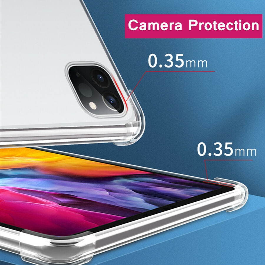 For iPad Pro 11 & 12.9-inch 2020 Shockproof Soft Clear Thin TPU Back Case Cover