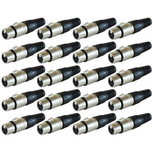gls audio xlr female plugs connectors xlrf plug  20 pack