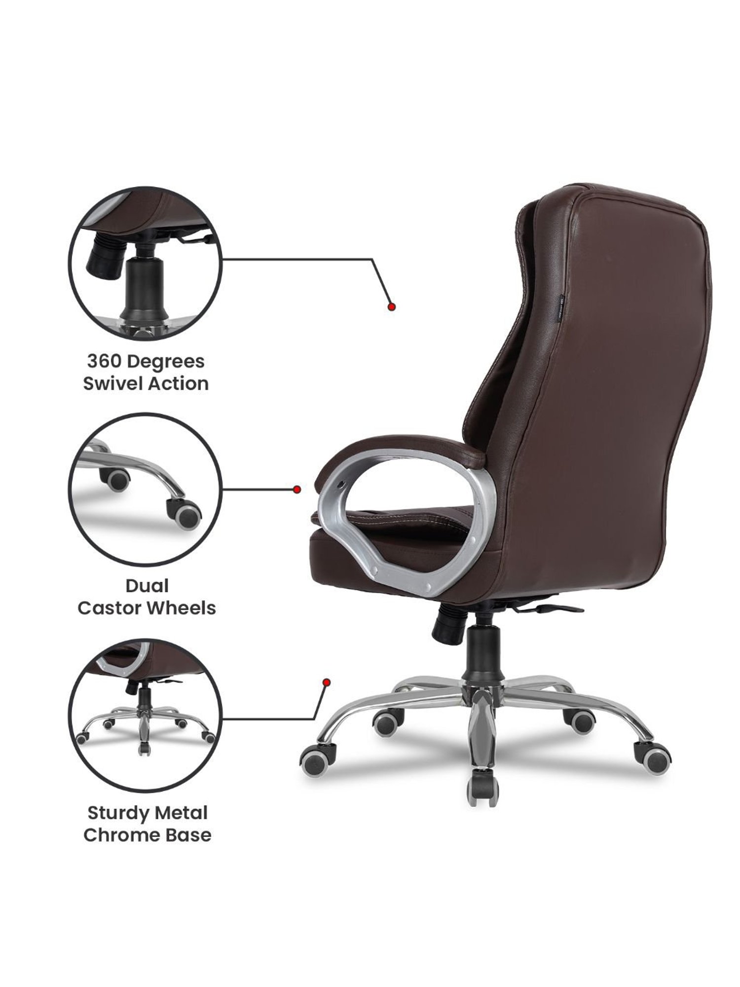 Durian Chaste Black Fabric Executive Chair