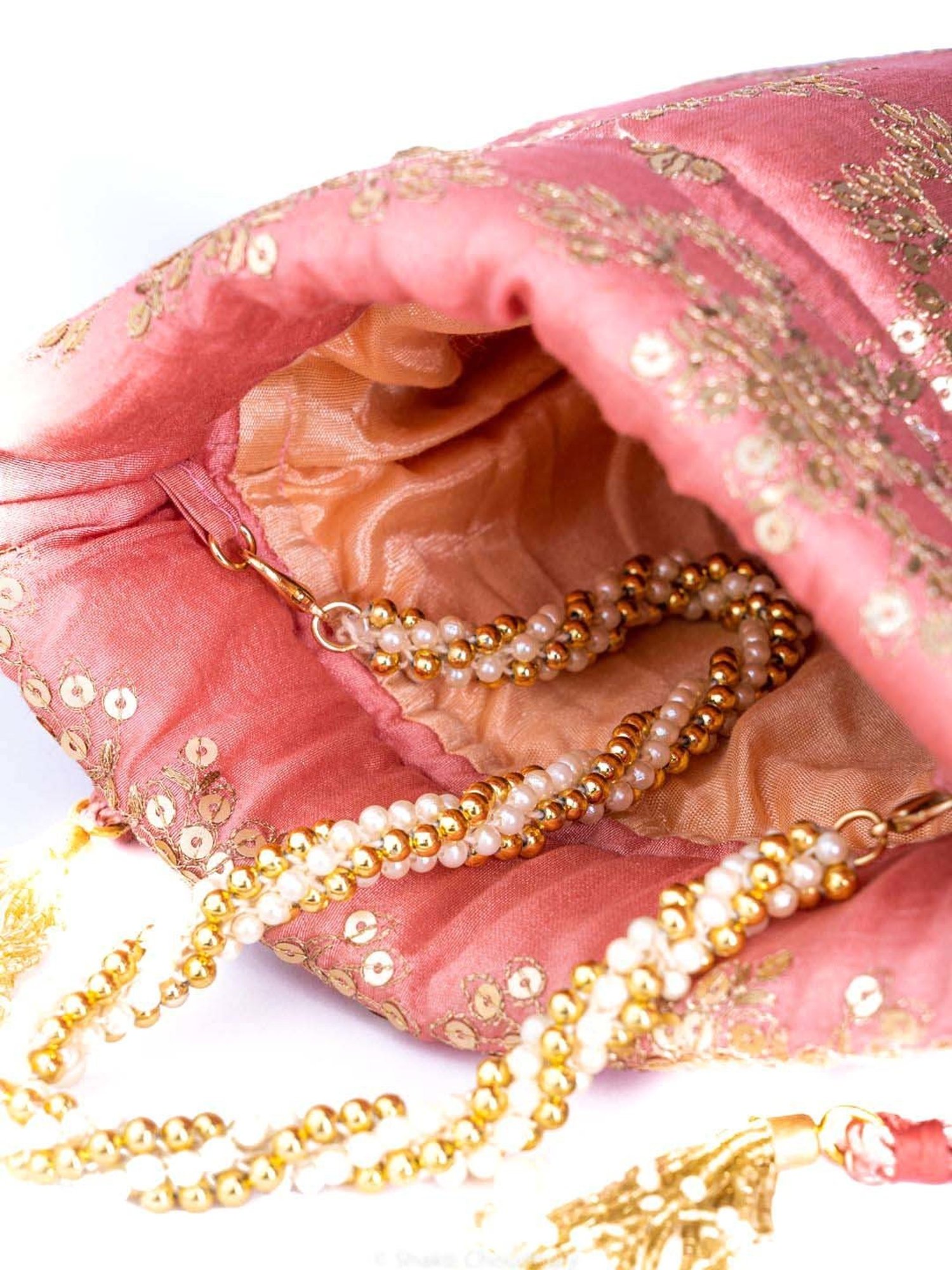 NR by Nidhi Rathi Pink Fabric Potli