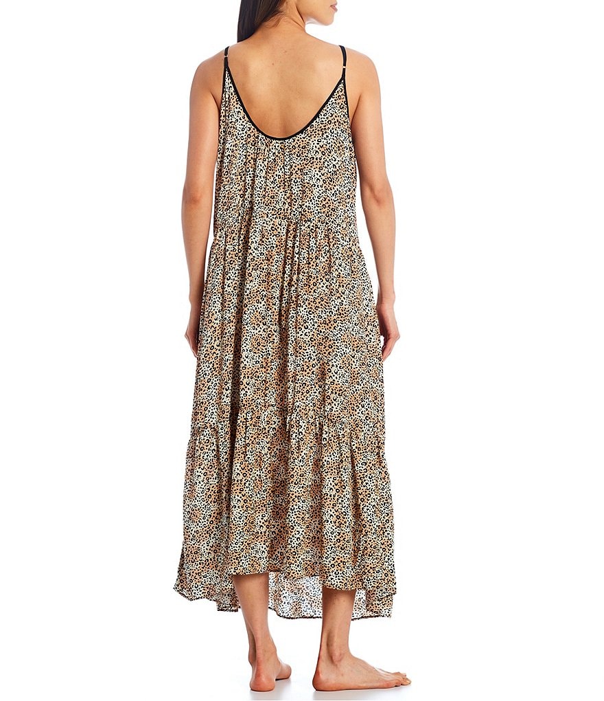 Papinelle Dot Print Modal Pleat Front Nightgown