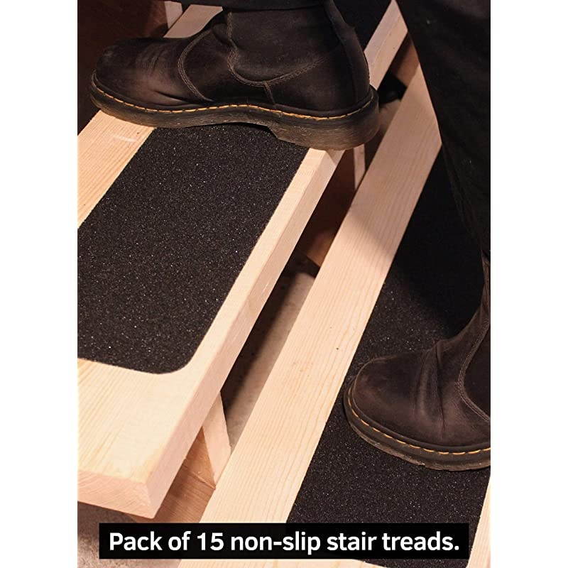Stair Treads NonSlip Outdoor Tape 15Pack Black AntiSlip Strips