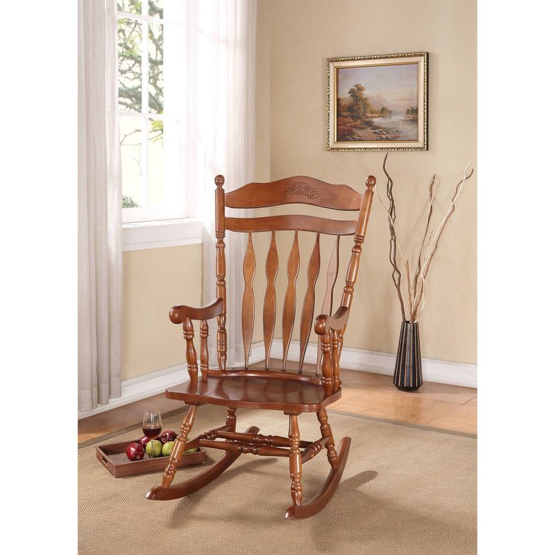 Wooden Rocking Chair Brown - Benzara