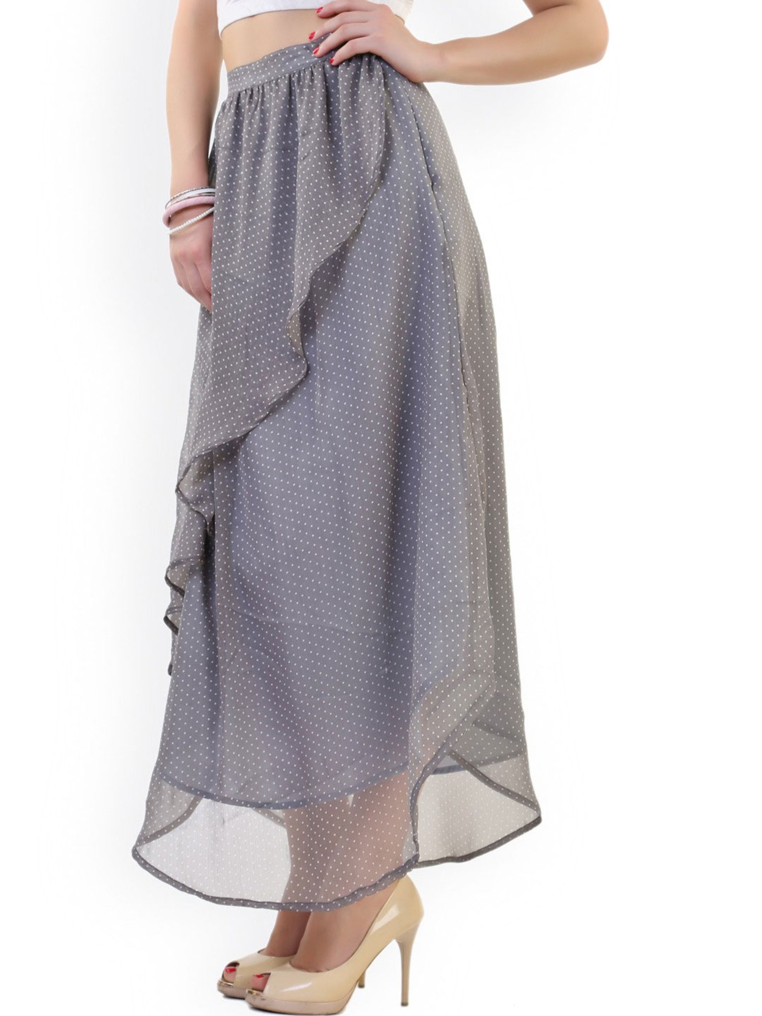 Belle Fille Grey Printed Skirt
