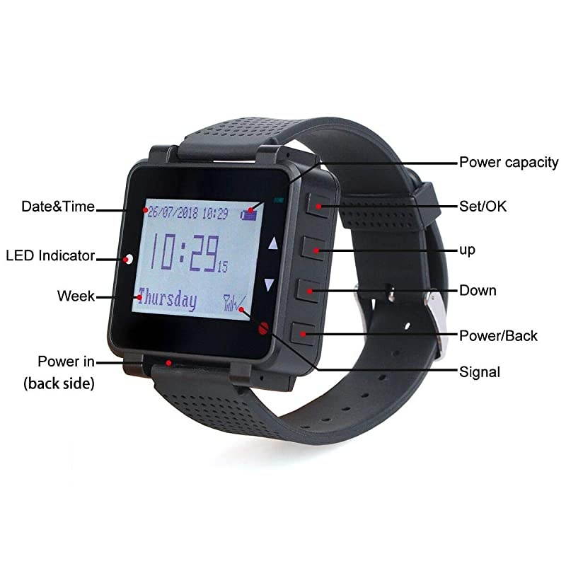 T128 Restaurant Pager SystemWireless Caregiver Call System10 4Key Waterproof Alert Call Buttons for WaiterCustomerStaffCaregiver