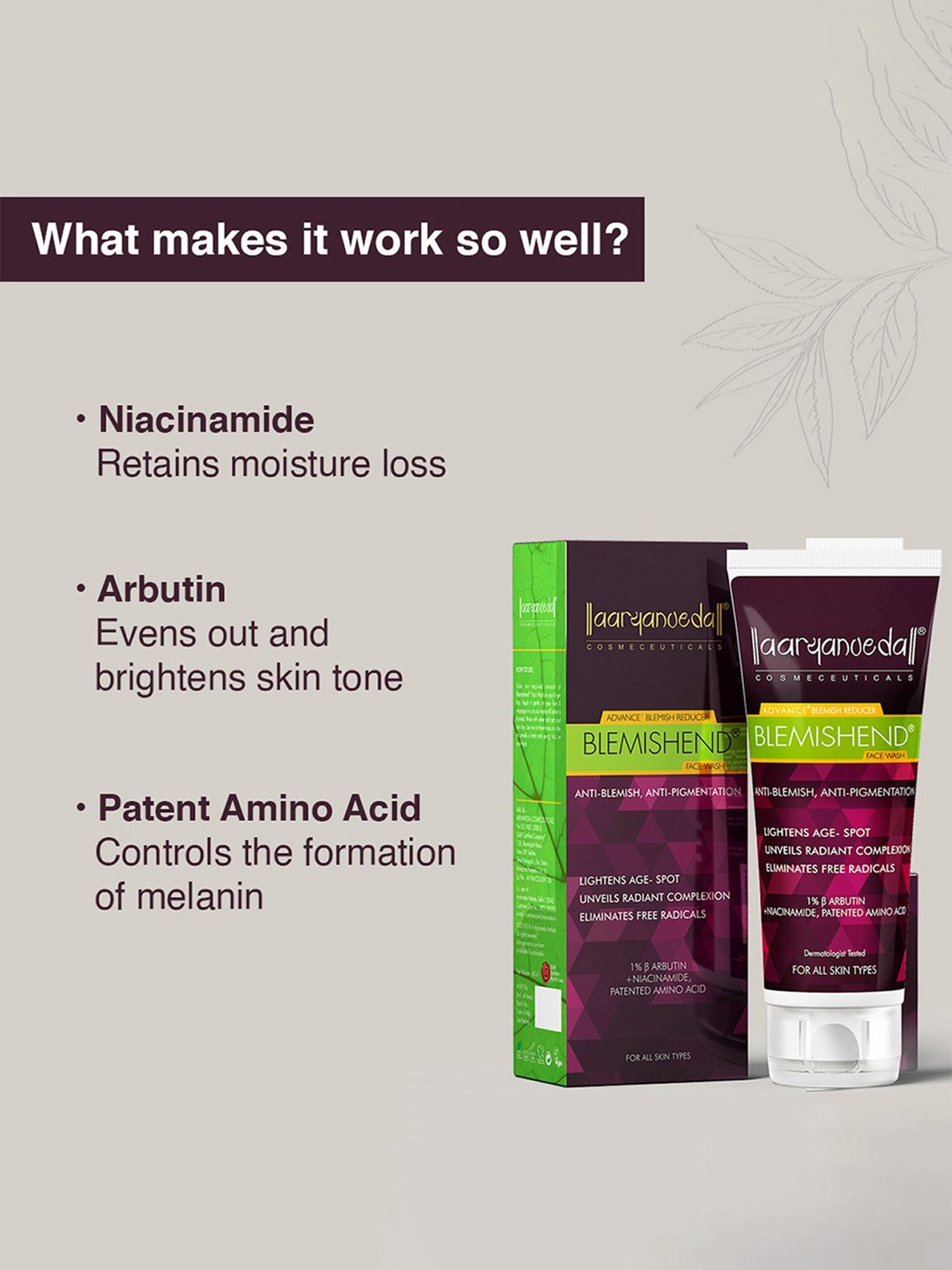Aryanveda Blemishend Face Wash - 60 ml