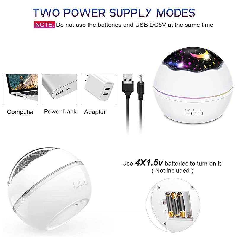 Night Light Star Projector Lights for Room LED Light Projector for Bedroom Bedside Lamp 8 Lighting Modes Adjustable Brightness 360&deg; Rotation Suitable for Living Room PartyRoom