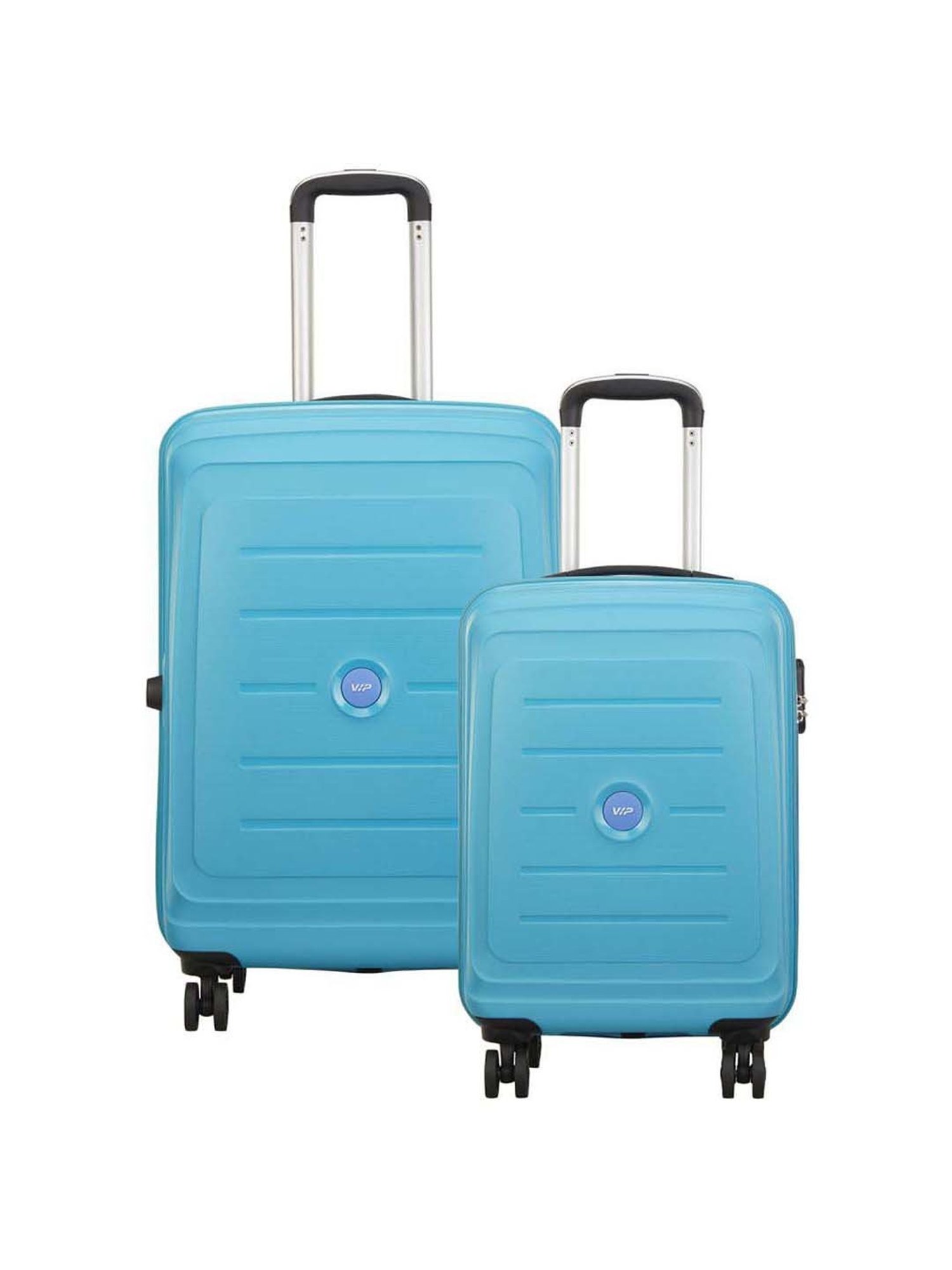 VIP Corsa Turquoise Textured Trolley Bag Pack of 2 - 55 cms & 66 cms