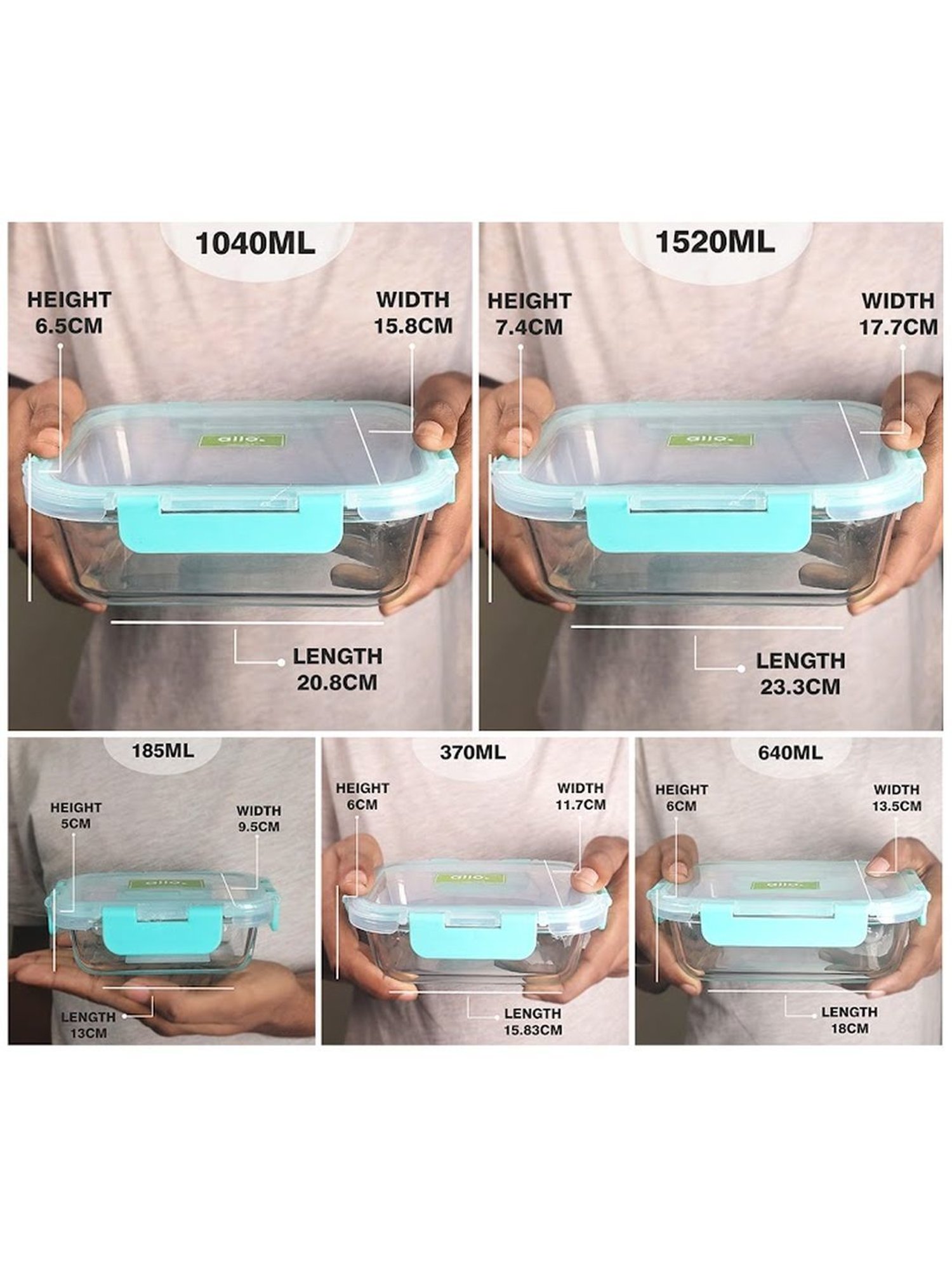 Borosilicate Glass Containers with Lids Microwave Safe Container for Glass Food Storage Containers