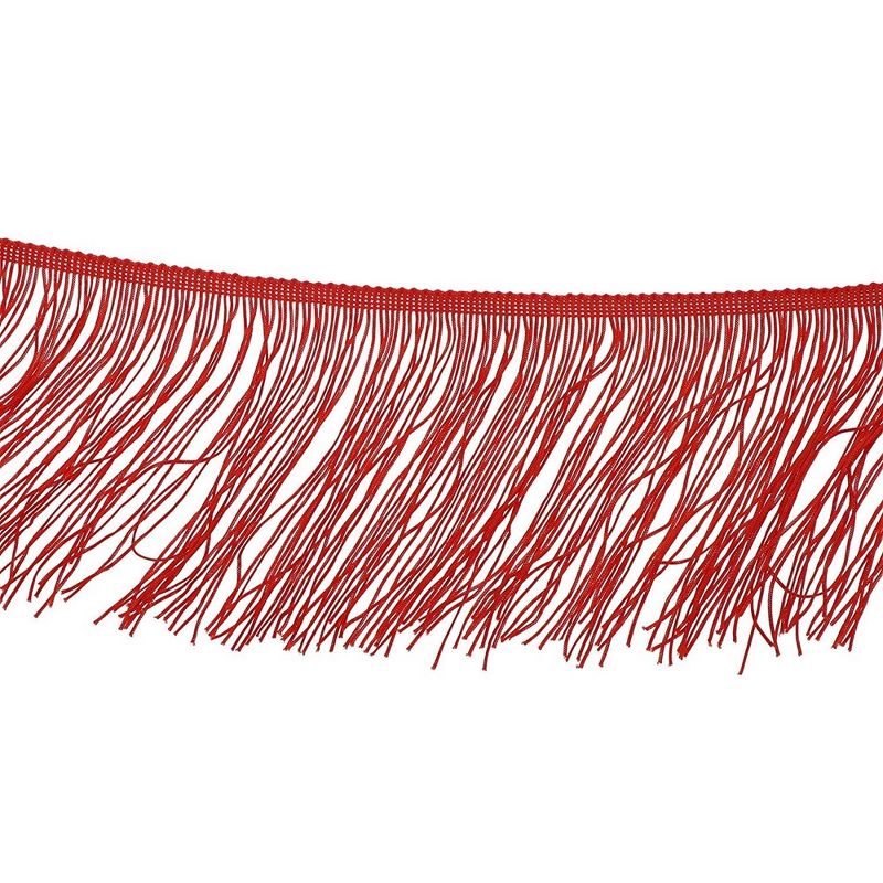 Juvale Red Polyester Fringe Tassel Lace Trim for Curtain & Home Decor, 49 ft.