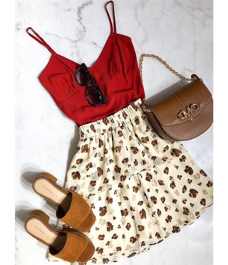 A Loves A Ruffle Hem Embroidered Mini Skirt