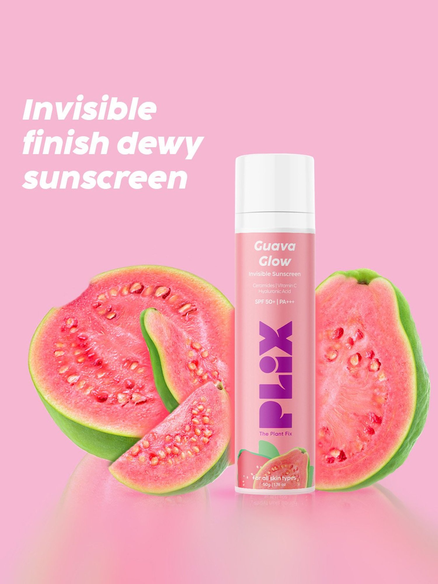 PLIX THE PLANT FIX Guava Glow Invisible Sunscreen - 50 gm