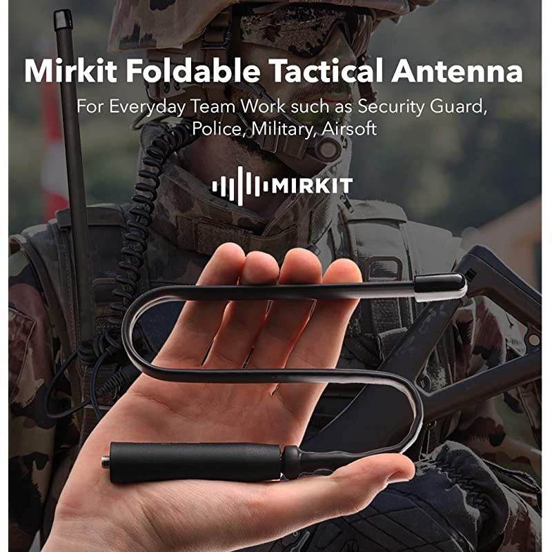 Foldable Tactical Antenna 18.7 inch with SMA-Female Connector, Dual Band VHF/UHF (136-174MHz, 400-480MHz) for: UV-5R, UV-82, BF-F8HP, UV-5R V2+ Plus, BF-F9 V2+ Two Way Radios
