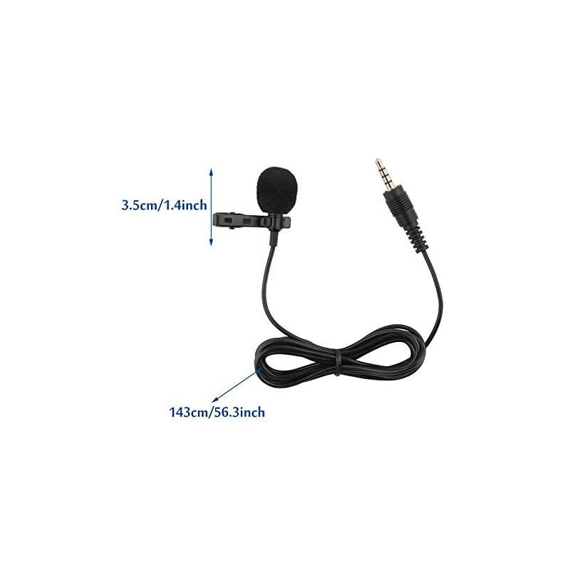 59 inch Wired Lavalier Lapel Microphone, 3Pack 3.5mm Portable Clip on Omnidirectional Mic Condenser for Recording Podcast PC Laptop Android iPhone YouTube Interview ASMR