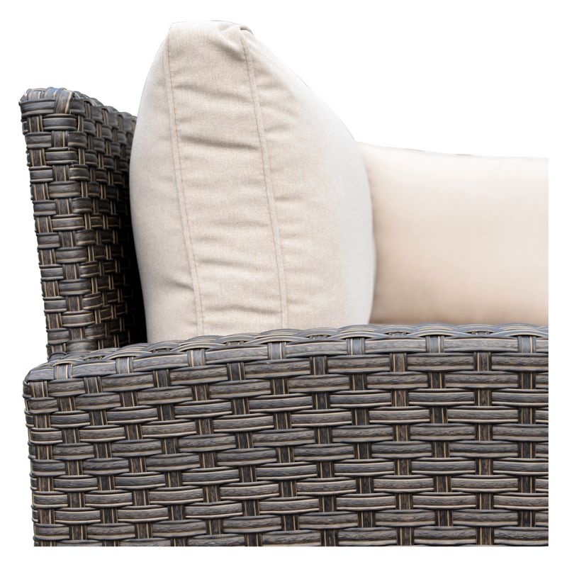 3pc Rooftop Outdoor Sofa Sectional with Cushions & Coffee Table - Brown - Courtyard Casual