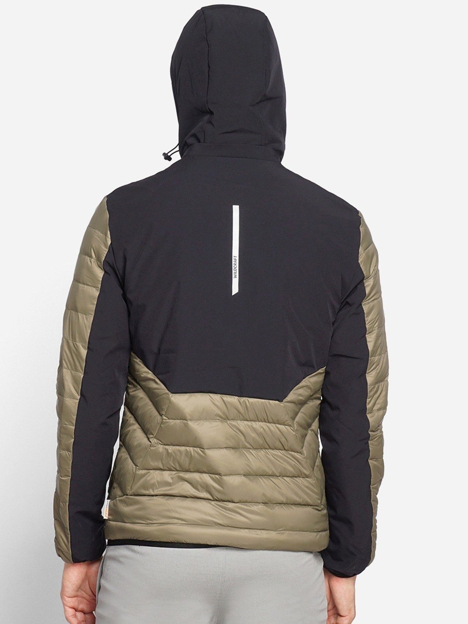 Wildcraft Olive Green Regular Fit Colour Block Hooded Jacket