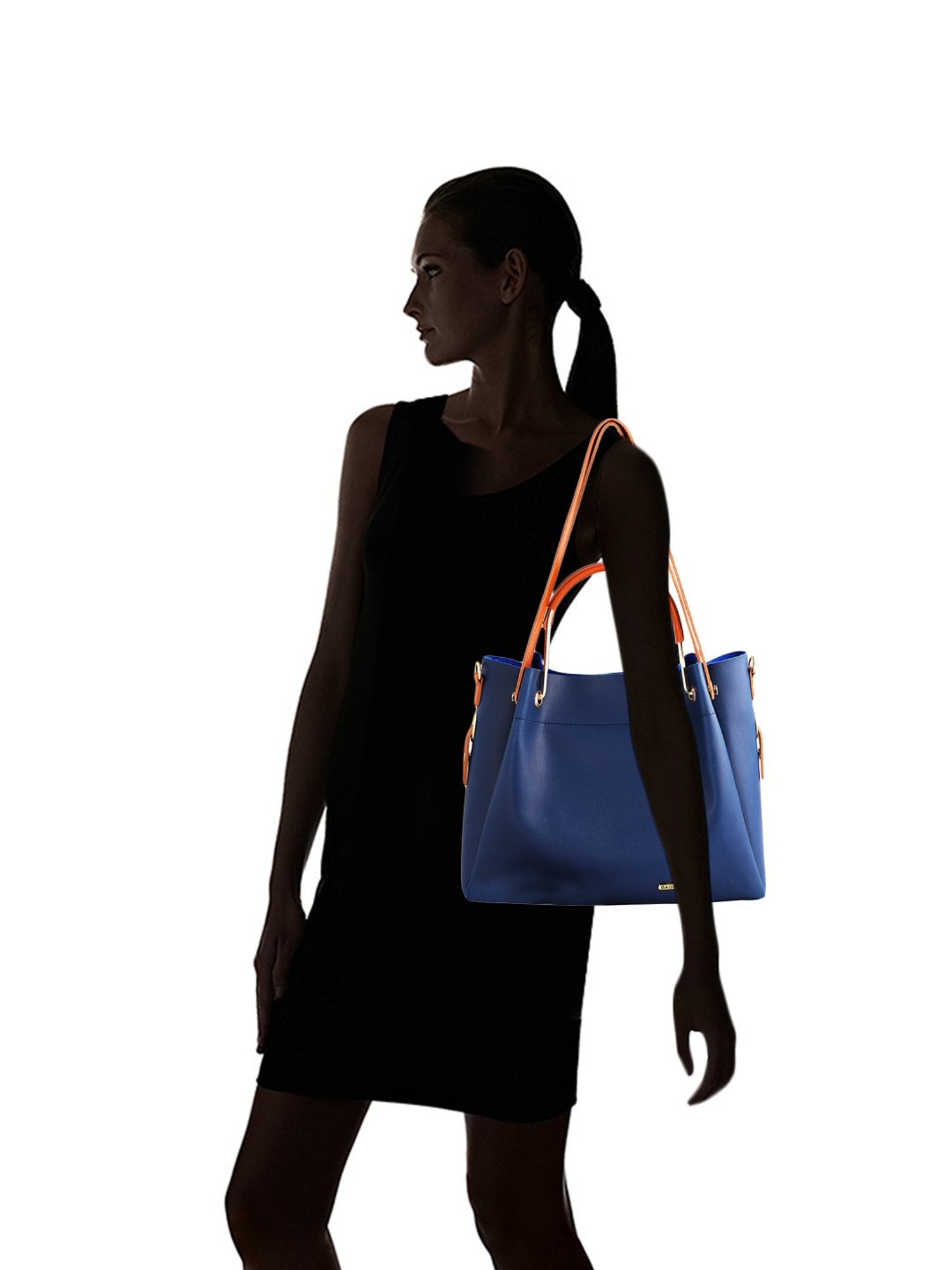 Bagsy Malone Navy Shoulder Handbag with Sling Handbag