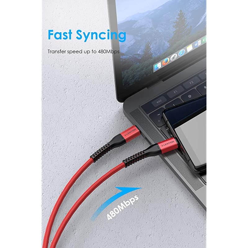 USB C to USB C Cable 66ft 100W Type C 20V5A Fast Charging Braided Cord Compatible 20202016 MacBook Pro New iPad ProMac AirSurface Samsung Galaxy S20S10S9S8PlusNote More Red