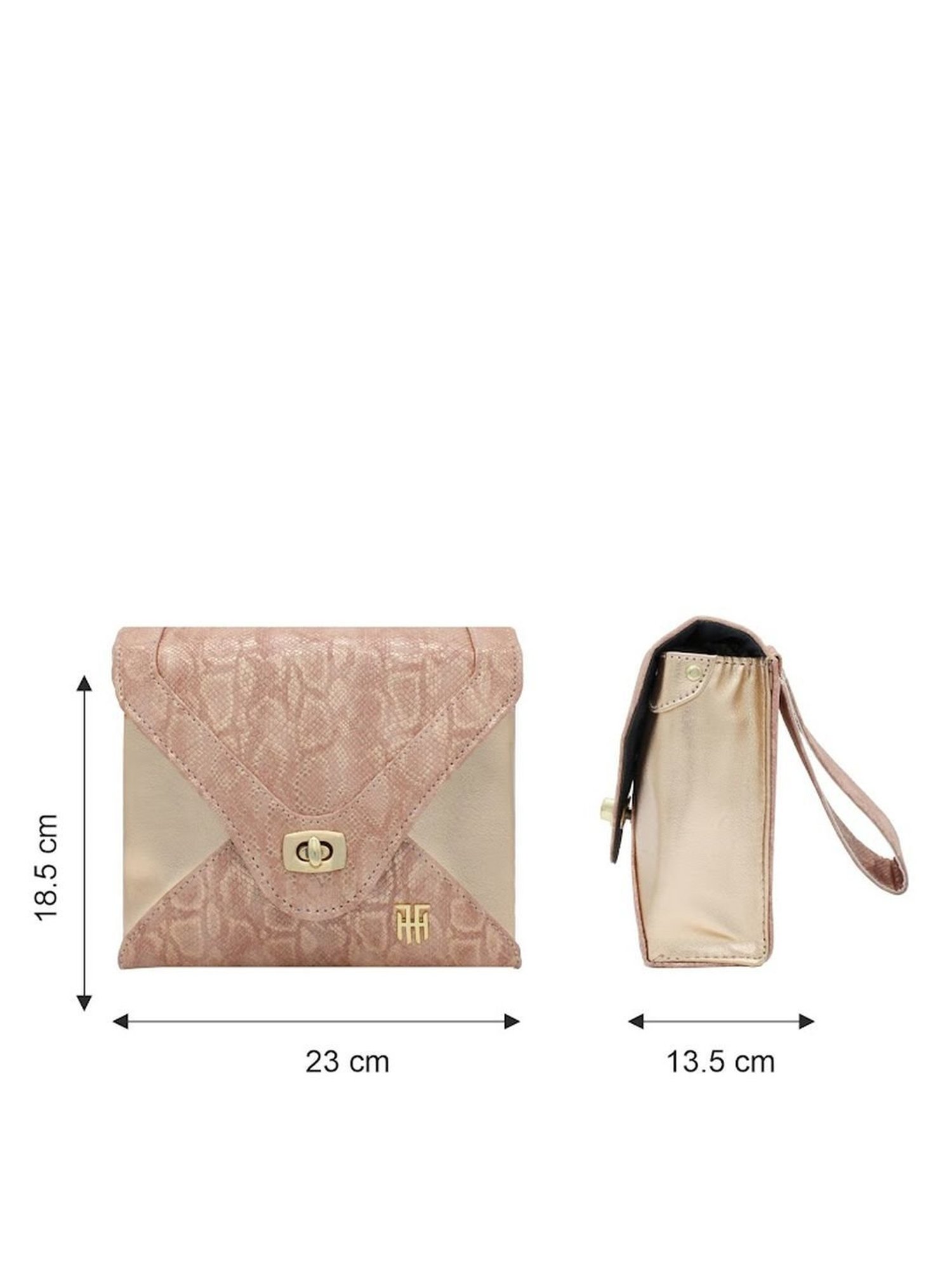 THE HOLISTIK Glititer Rose Gold Textured Medium Handbag